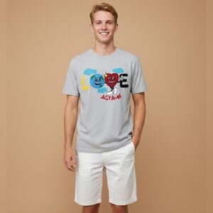 $48 Agtawh St Moritz Mens Love Embellished Short Sleeve Tee Shirt
